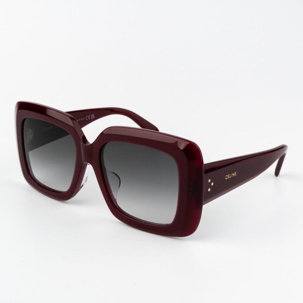 NEW Celine CL40263F 69B 3 DOTS Bordeaux Gradient Smoke Geometric Sunglasses - Picture 3 of 10
